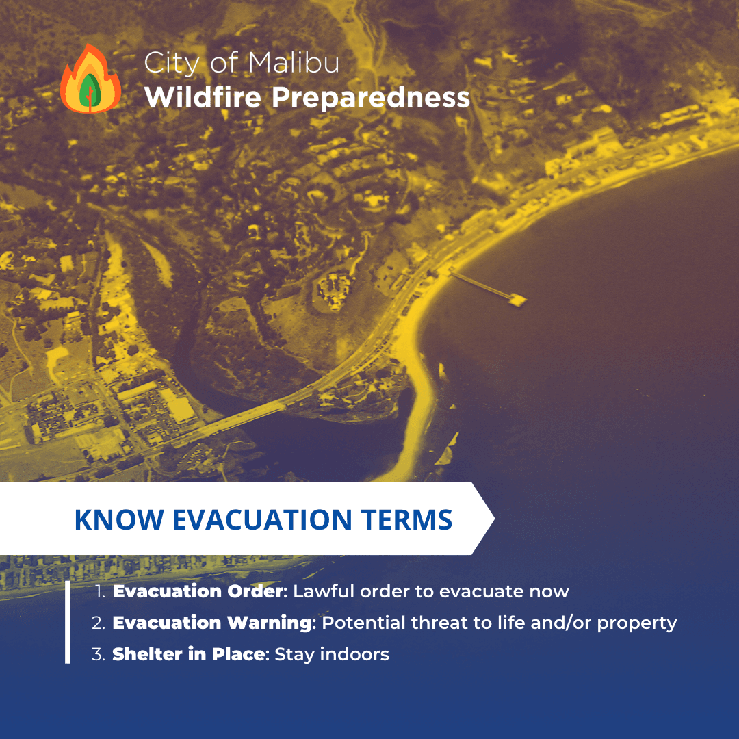 EVACUATION TERMS- Evacuation order, warning, shelter in place