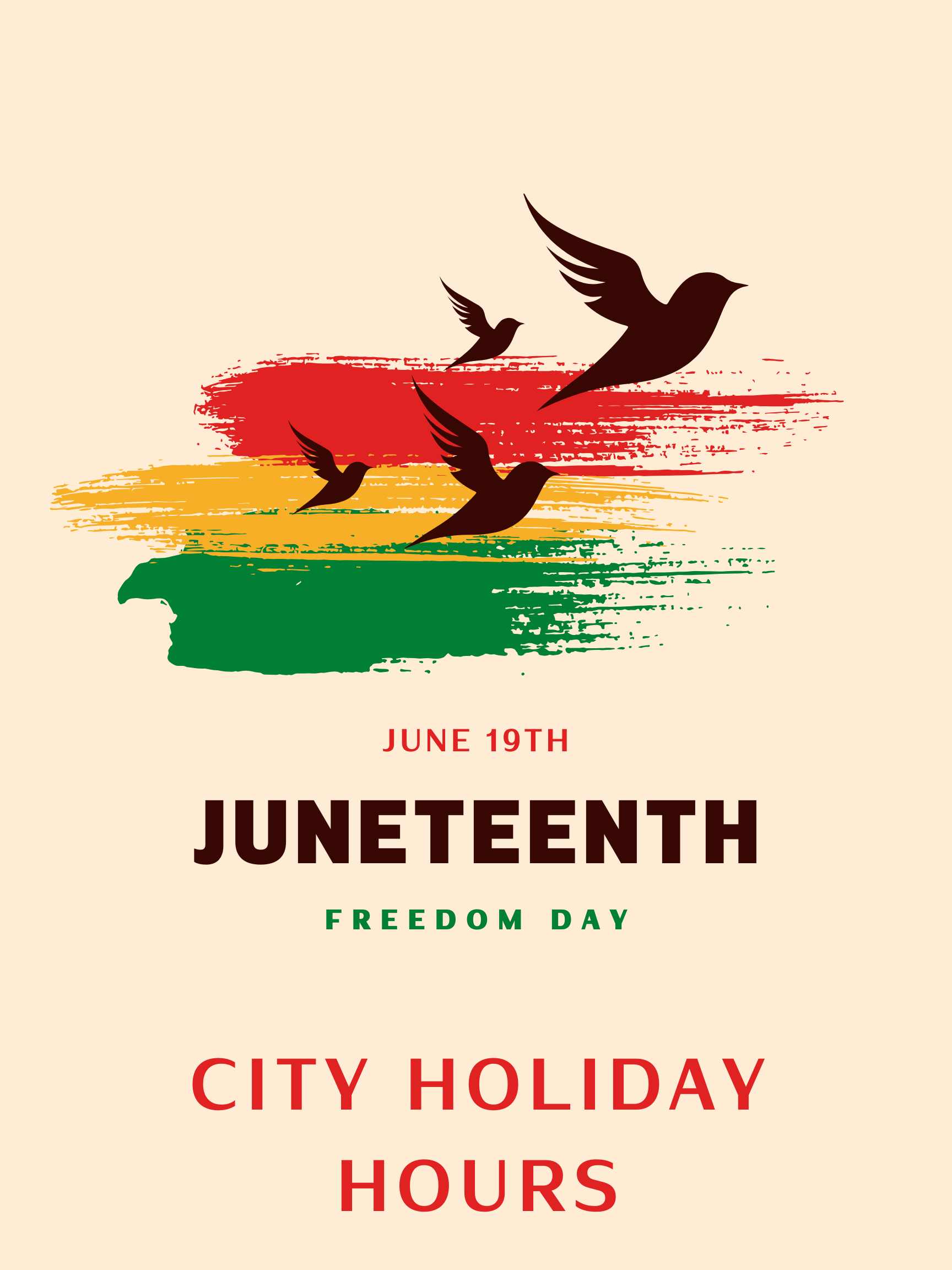 juneteenth freedom day june 19 city holiday hours